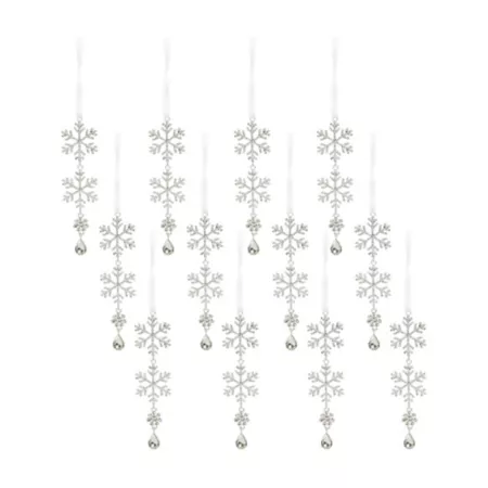 Melrose InternationalJewel Tiered Snowflake Ornament (Set of 12) Christmas Ornaments & Tree Toppers