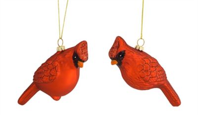Melrose InternationalGlass Cardinal Bird Ornament (Set of 12)