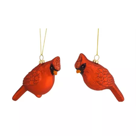 Melrose InternationalGlass Cardinal Bird Ornament (Set of 12) Christmas Ornaments & Tree Toppers