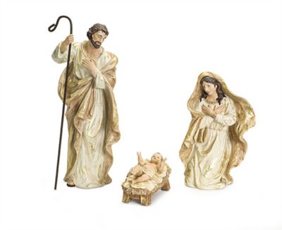 Melrose InternationalNativity Holy Family Figurines with Gold Accents (Set of 3)