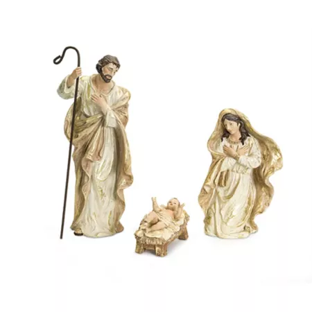 Melrose InternationalHoly Family Nativity Figurines with Gold Accents (Set of 3) Christmas Kitchen & Tabletop Decor