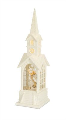 Melrose International LED Snow Globe Santa's Workshop Stand 10.75