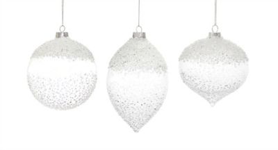 Melrose InternationalWhite Beaded Glass Ornament (Set of 6)