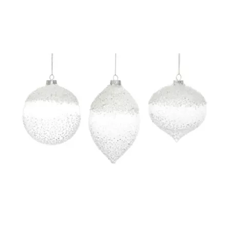 Melrose InternationalWhite Beaded Glass Ornament (Set of 6) Christmas Ornaments & Tree Toppers