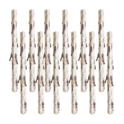 Melrose International Rustic Birch Log Bundle with Snowy Accents (Set of 12)