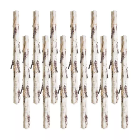 Melrose InternationalRustic Birch Log Set with Snowy Accents (Set of 12) Artificial Christmas Plants