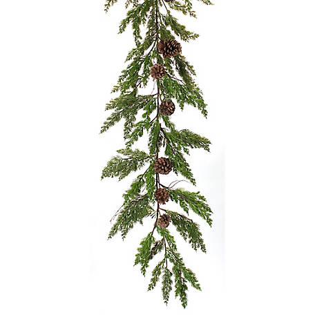Melrose International Pine Garland with Pinecone Accents (Set of 2)