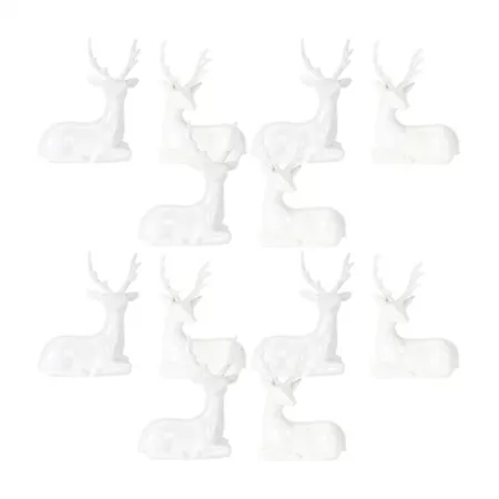 Melrose InternationalModern White Winter Deer Figurine (Set of 2) Christmas Kitchen & Tabletop Decor