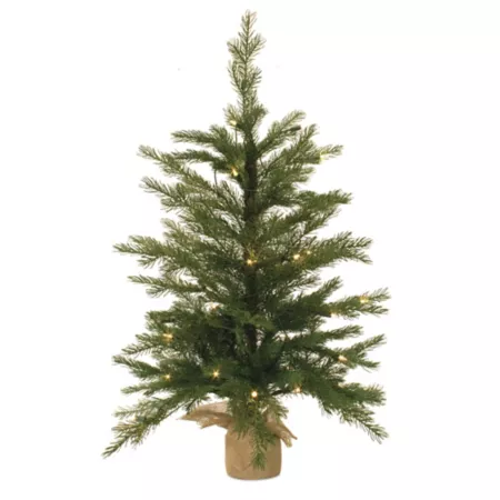 Melrose International LED Pine with Burlap Sack Base 3'H Artificial Christmas Trees