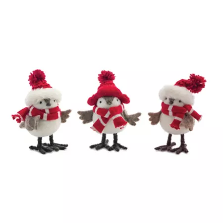 Melrose InternationalStuffed Winter Birds with Hats and Scarves (Set of 12) Christmas Kitchen & Tabletop Decor