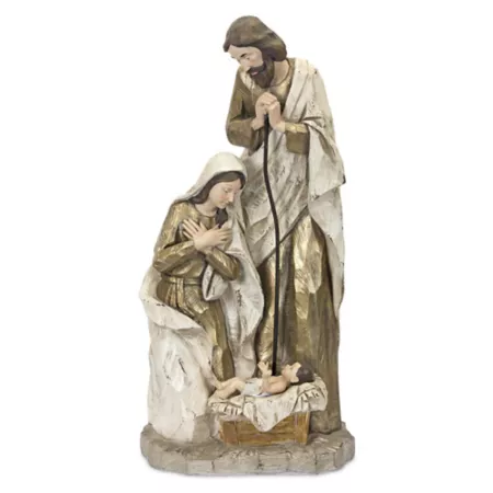 Melrose InternationalHoly Family Nativity Scene with Gold Finish 23.25" H Christmas Kitchen & Tabletop Decor