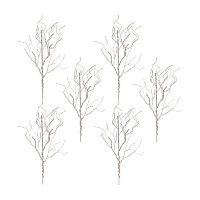 Melrose InternationalSilver Twig Branch (Set of 6)