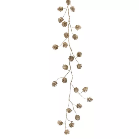 Melrose InternationalFrosted Pine Cone Twig Garland (Set of 2) Artificial Christmas Plants