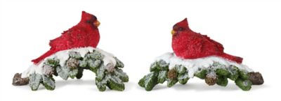 Image showing  Perched Cardinal Bird on Snowy Pine Branch (Set of 4)
