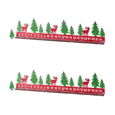 Melrose InternationalRustic Metal Christmas Countdown with Woodland Deer Accents (Set of 2)