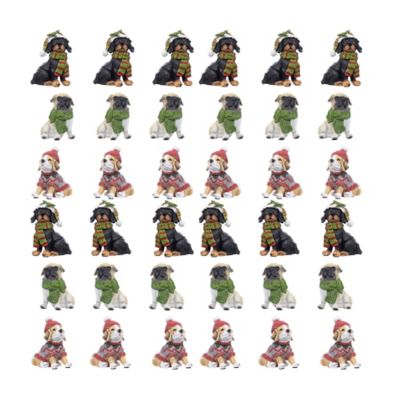 Melrose International Winter Dog Figurine with Hat and Scarf Accent (Set of 12)