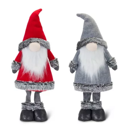 Melrose International Plush Winter Gnome for Shelf (Set of 2) Christmas Kitchen & Tabletop Decor