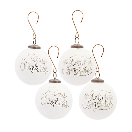 Melrose International Ceramic Chickadee Pine Branch Peace Joy Tag Ornament  (Set of 12) at Tractor Supply Co.
