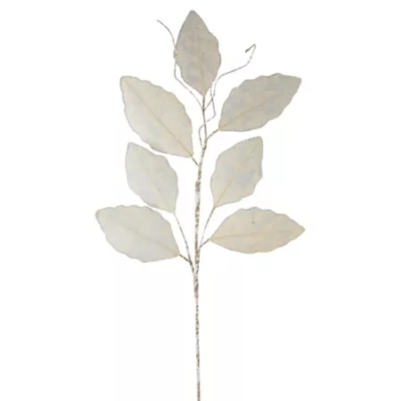 Melrose International Champagne Magnolia Leaf Spray with Twig Accent (Set of 12) Artificial Christmas Plants