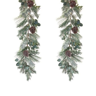 Melrose InternationalFrosted Pine and Eucalyptus Holiday Garland (Set of 2)