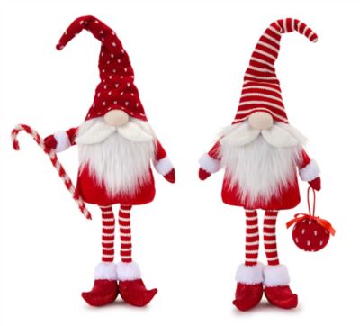 Melrose InternationalPlush Standing Holiday Elf Gnome Decor (Set of 2)