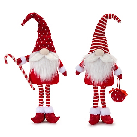 Melrose InternationalPlush Standing Holiday Elf Gnome Decor (Set of 2)