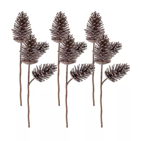 Melrose InternationalDouble Pine Cone Spray (Set of 6) Artificial Christmas Plants