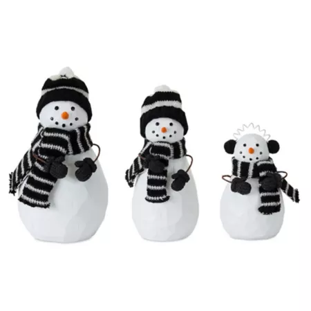 Melrose InternationalHoliday Snowman Family Figurine with Hat and Scarf (Set of 3) Christmas Kitchen & Tabletop Decor