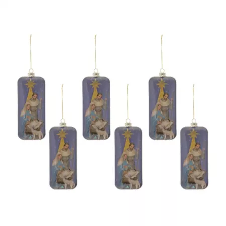 Melrose InternationalGlass Nativity Scene (Set of 6) Christmas Ornaments & Tree Toppers