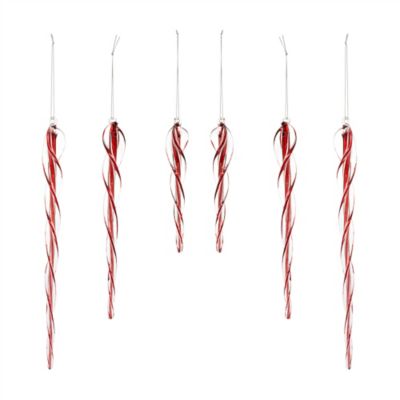 Melrose InternationalSpiral Glass Icicle Drop Ornament (Set of 6)