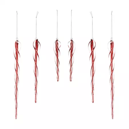 Melrose InternationalSpiral Glass Icicle Ornament (Set of 6) Christmas Ornaments & Tree Toppers