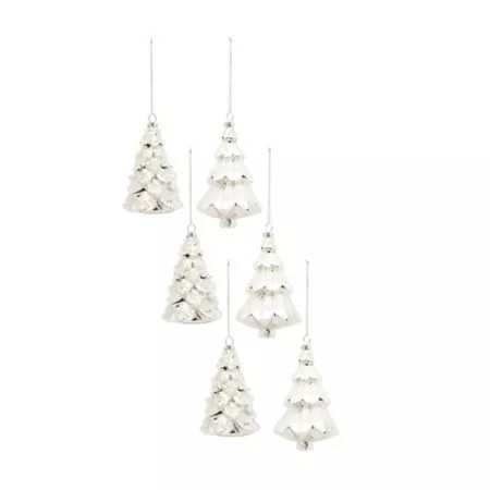 Melrose InternationalFrosted White Pine Ornament (Set of 6) Christmas Ornaments & Tree Toppers