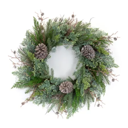 Melrose International Juniper Twig and Pine Cone Wreath Artificial Christmas Wreaths