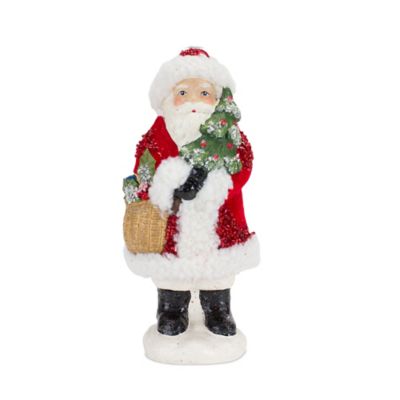 Image showing  Santa Figurine with Pine Tree and Present Accents (Set of 3)