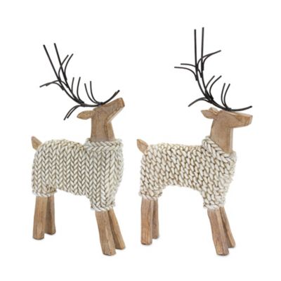 Melrose International Modern Clear Acrylic Holiday Deer Figurine (Set of 2) main image 0