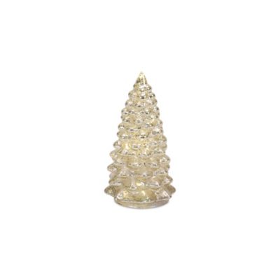 Image showing  LED Lighted Mercury Glass Holiday Tree Decor (Set of 4)
