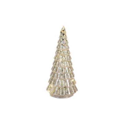 Image showing  LED Lighted Mercury Glass Holiday Tree Decor (Set of 4)