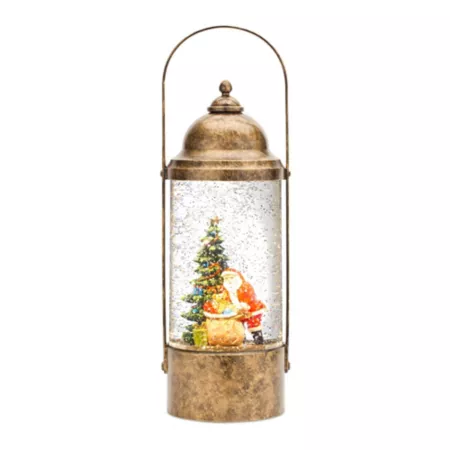 Melrose InternationalLED Snow Globe Lantern with Santa Claus Scene 12" H Christmas Kitchen & Tabletop Decor