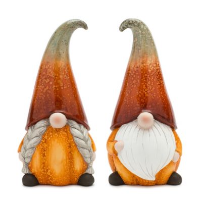 Melrose International Holiday Gnome Figurine with Pine Tree and Wreath Accent (Set of 2) main image 0