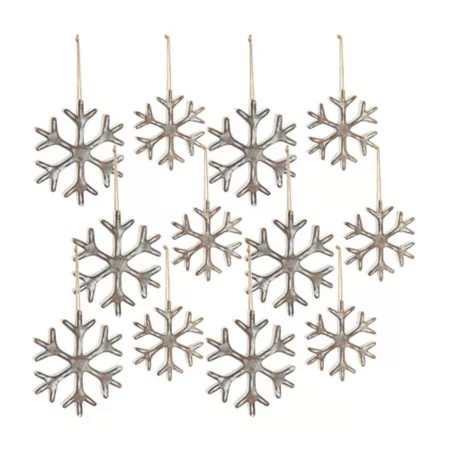 Melrose InternationalWhite and Red Snowflake Ball Ornament (Set of 6) Christmas Ornaments & Tree Toppers