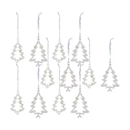 Melrose InternationalSilver Jewelry Tree Snowflake Ornament (Set of 12) Christmas Ornaments & Tree Toppers