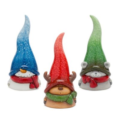 Melrose International Mossy Terra Cotta Gnome Statue (Set of 2)