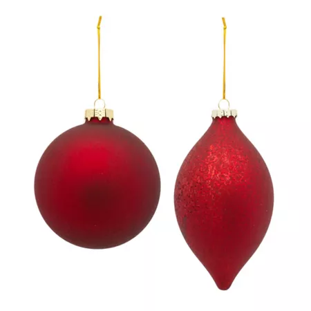 Melrose InternationalRed and Onion Glass Ball Ornament (Set of 6) Christmas Ornaments & Tree Toppers