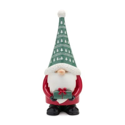 Image showing  Stone Holiday Gnome Figurine with Present Accent (Set of 2)