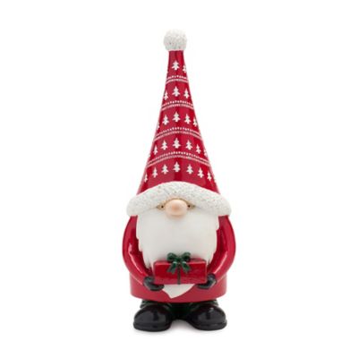 Image showing  Stone Holiday Gnome Figurine with Present Accent (Set of 2)