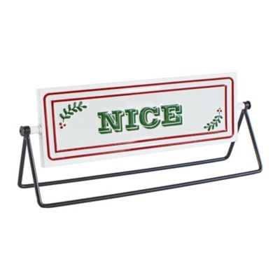 Image showing  Reversible Christmas Sentiment Metal Table Sign (Set of 2)