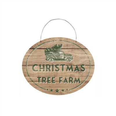 Melrose InternationalChristmas Tree Farm Sign with Rustic Wood Design 10 in. L
