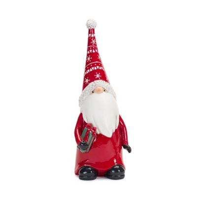 Image showing  Holiday Gnome Figurine with Present and Wreath Accent (Set of 2)