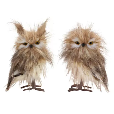 Melrose InternationalFurry Winter Owl Foam Decoration (Set of 4) Christmas Kitchen & Tabletop Decor