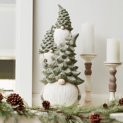 Image showing  Stone Holiday Gnome Stack with Pine Tree Hat 23.25 in. H